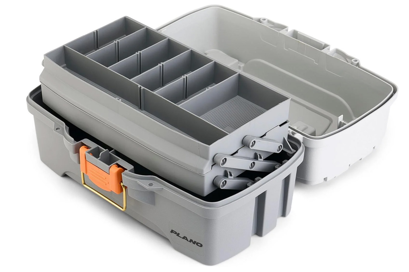 PLANO MOLDING Two Tray Tackle Box, Light Grey/Dark Grey