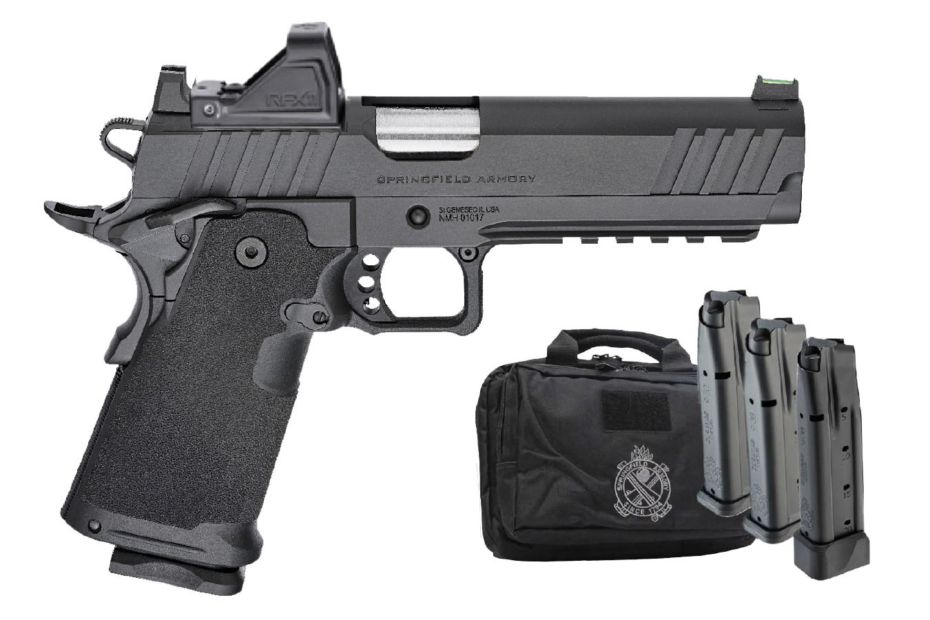 SPRINGFIELD 1911 DS Prodigy AOS 9mm Double Stack 1911 Pistol with Viridian RFX-11 Green Dot,