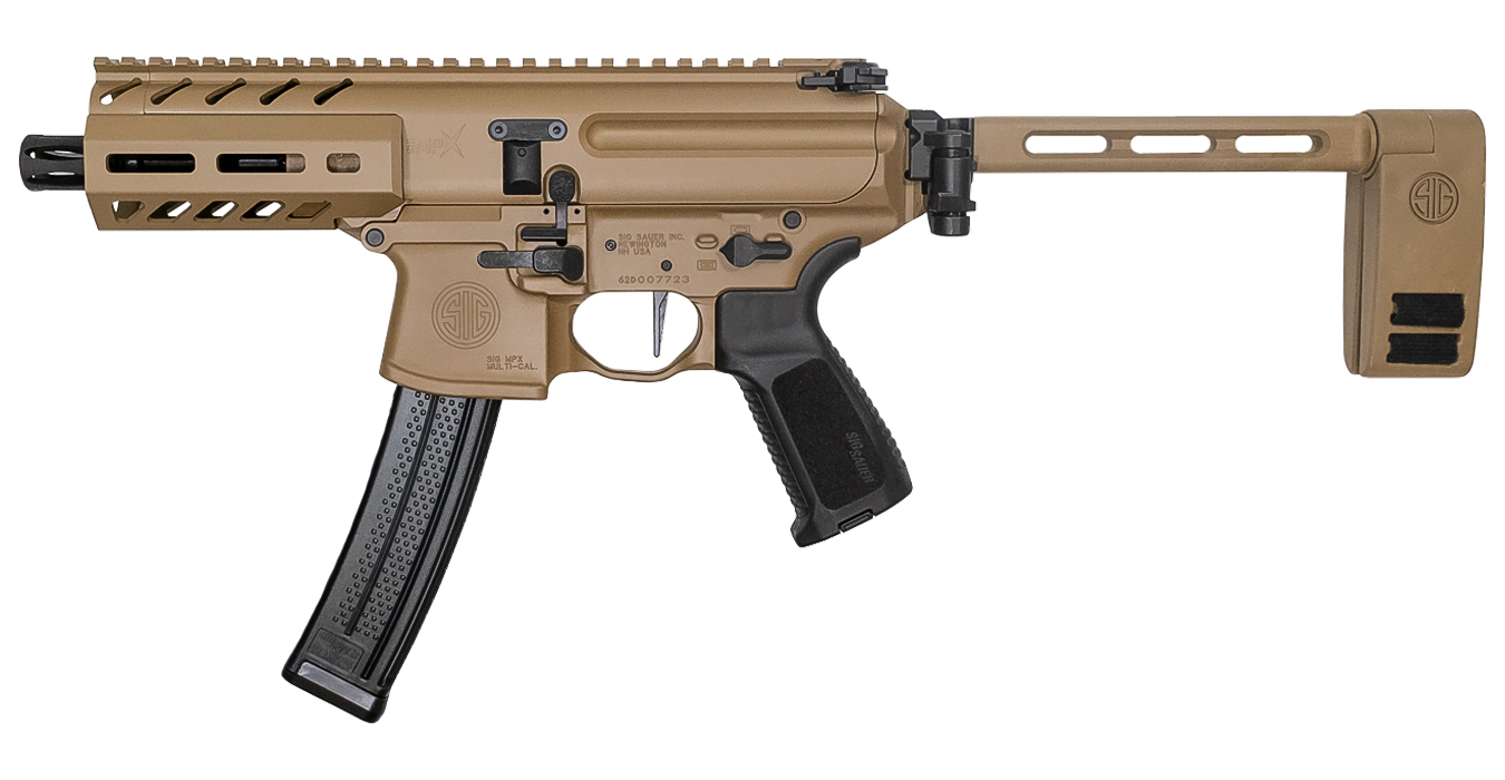 SIG SAUER MPX K 9mm Pistol with SIG PCB Folding Brace and Coyote Cerakote Finish