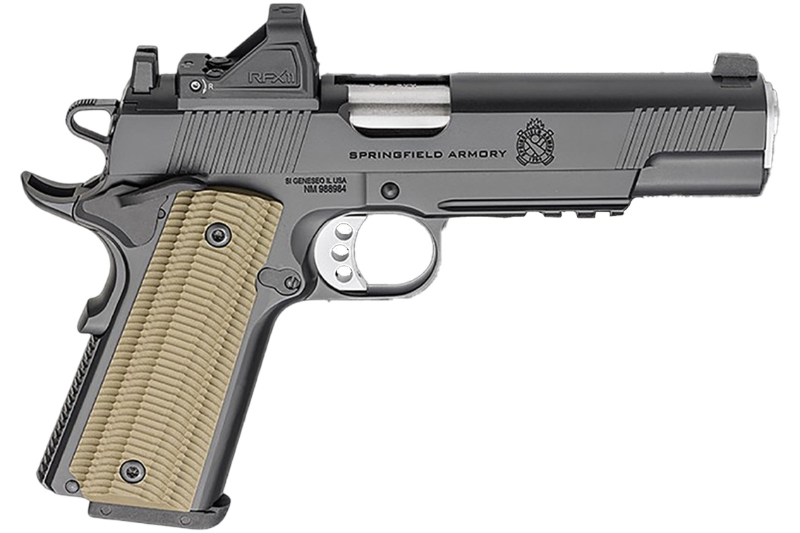 SPRINGFIELD 1911 Operator AOS 45 ACP Gear Pac with Viridian RFX-11 Green Dot, Four Mags and 