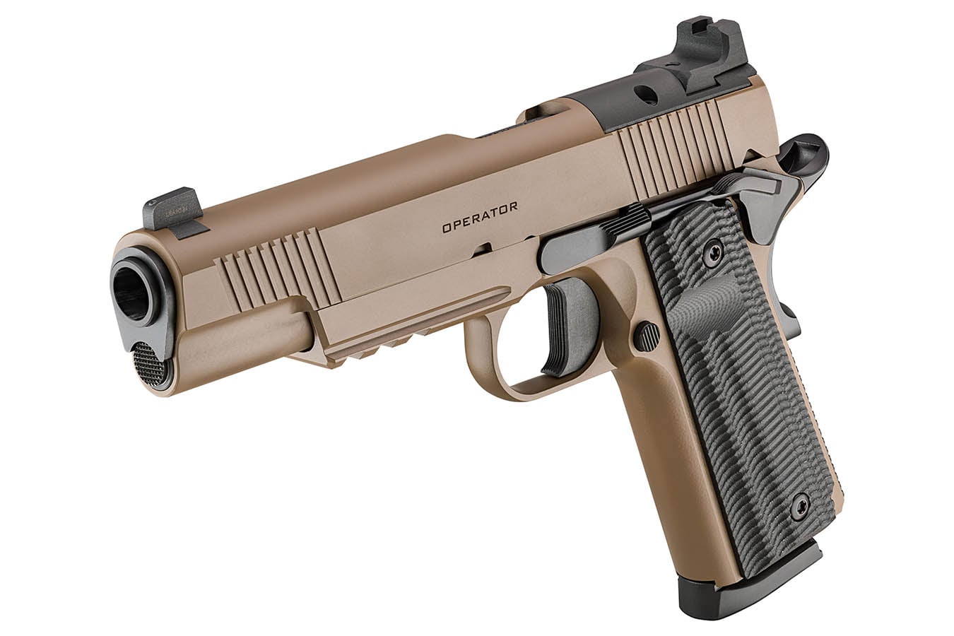 SPRINGFIELD 1911 Operator AOS 45 ACP FDE Optic Ready Gear Up Package with Four Mags and Pistol Case