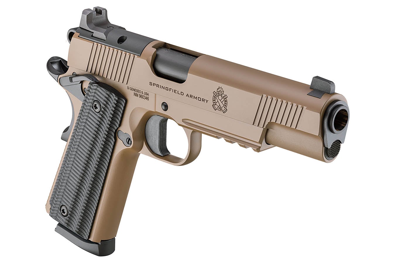 SPRINGFIELD 1911 Operator AOS 45 ACP FDE Optic Ready Gear Up Package with Four Mags and Pistol Case