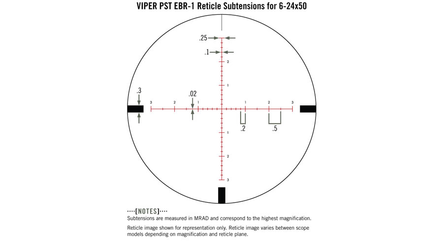 Vortex Viper Pst 6-24x50mm Riflescope With Ebr-1 (mrad) Reticle 