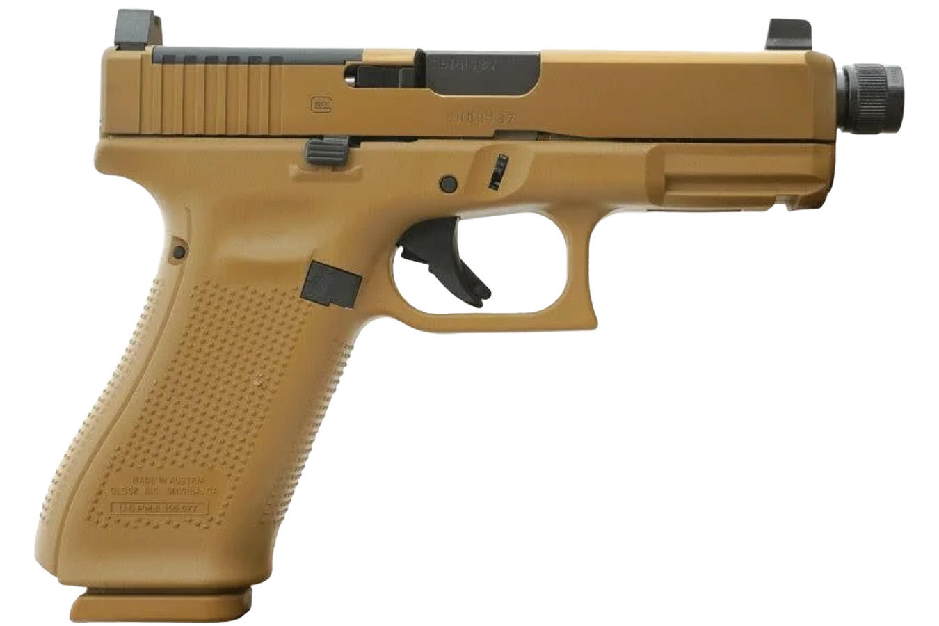 GLOCK 19X V MOS 9mm Optic Ready FDE Pistol with Threaded Barrel