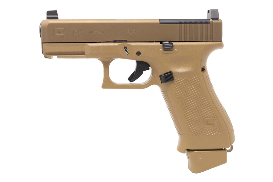 GLOCK 19X MOS 9mm Pistol with Coyote Frame and Slide