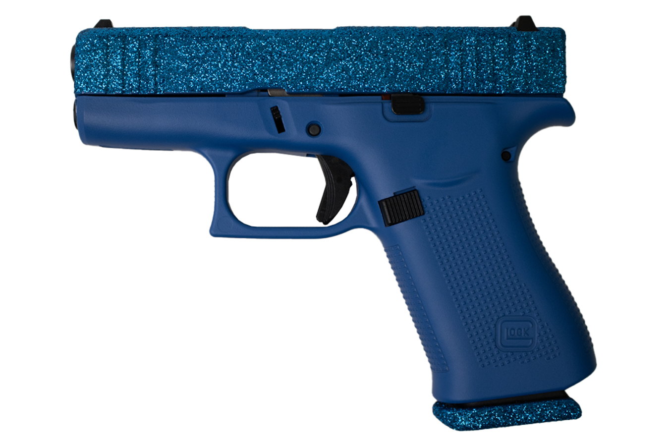 GLOCK 43x 9mm Pistol with Sapphire Glitter Blue Finish