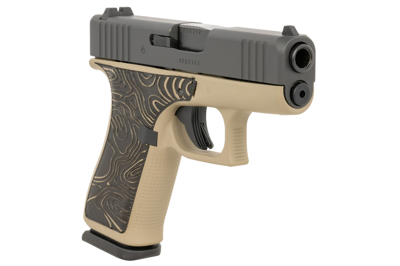 GLOCK 43X Slim Sub-Compact 9mm Pistol with Coyote/Tan Finish and Textured Grip