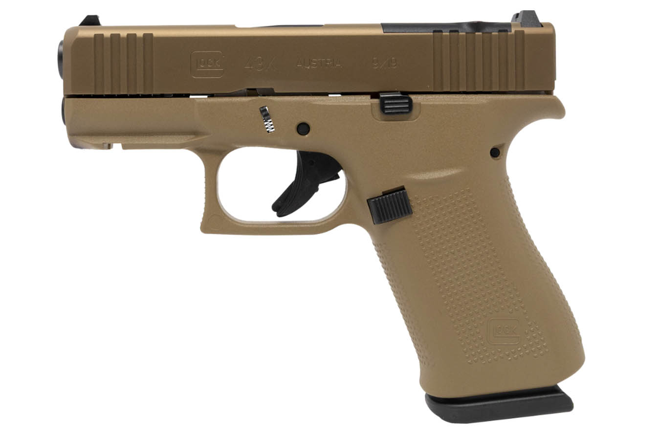 GLOCK 43X MOS 9mm Pistol with Coyote Finish