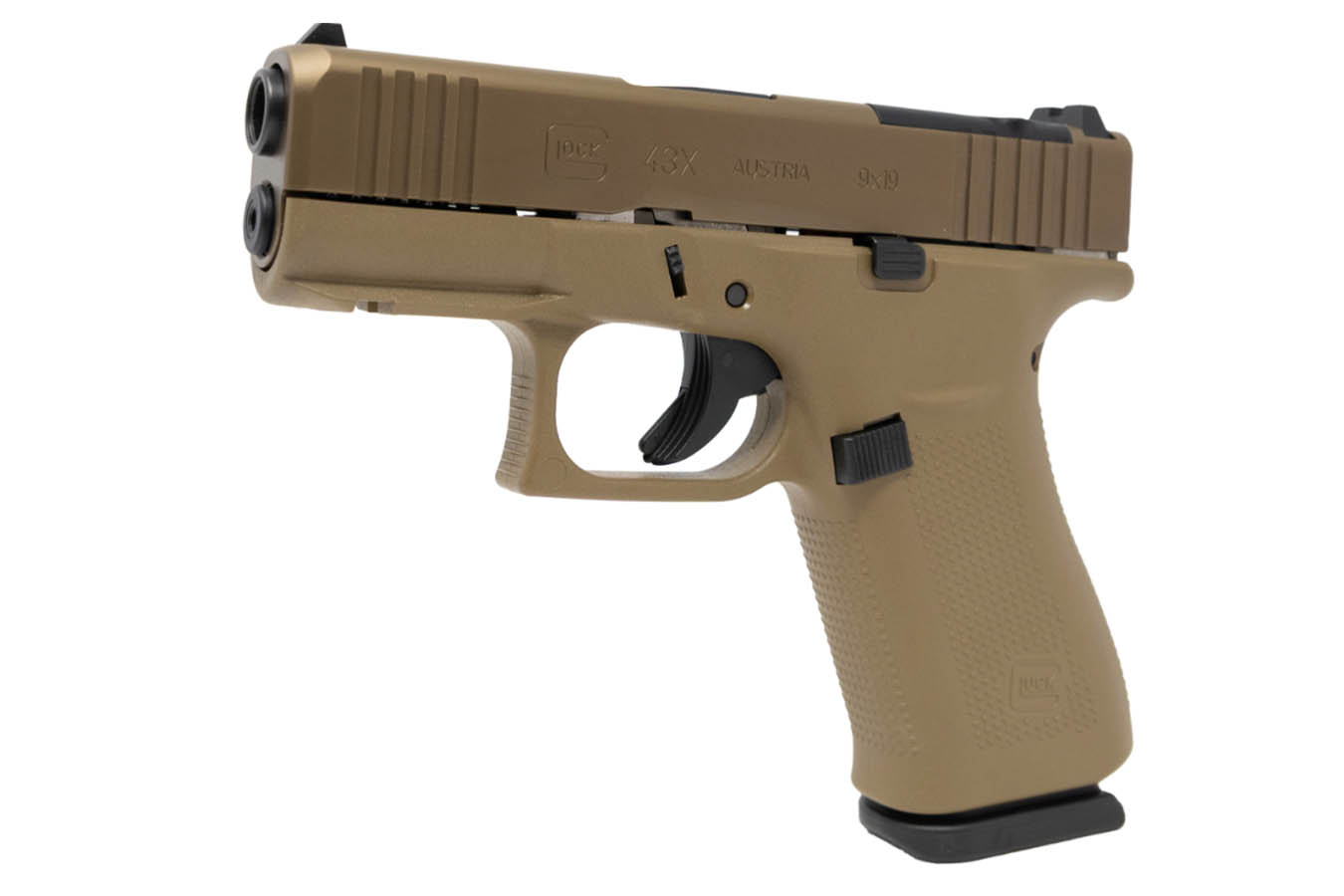 GLOCK 43X MOS 9mm Pistol with Coyote Finish