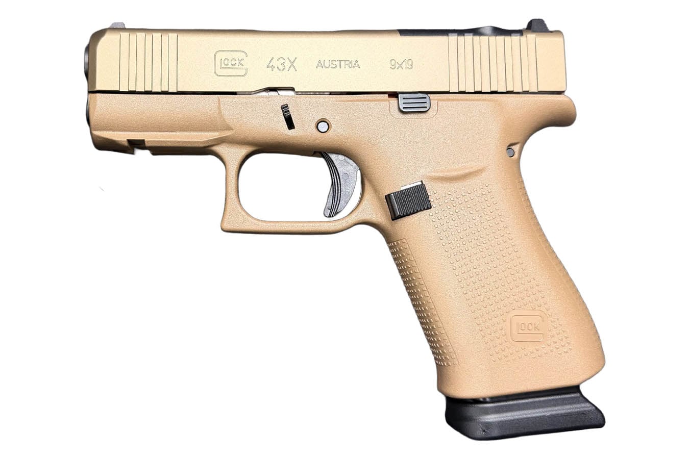GLOCK 43x MOS 9mm Optic Ready Pistol with Coyote Dark Earth Finish
