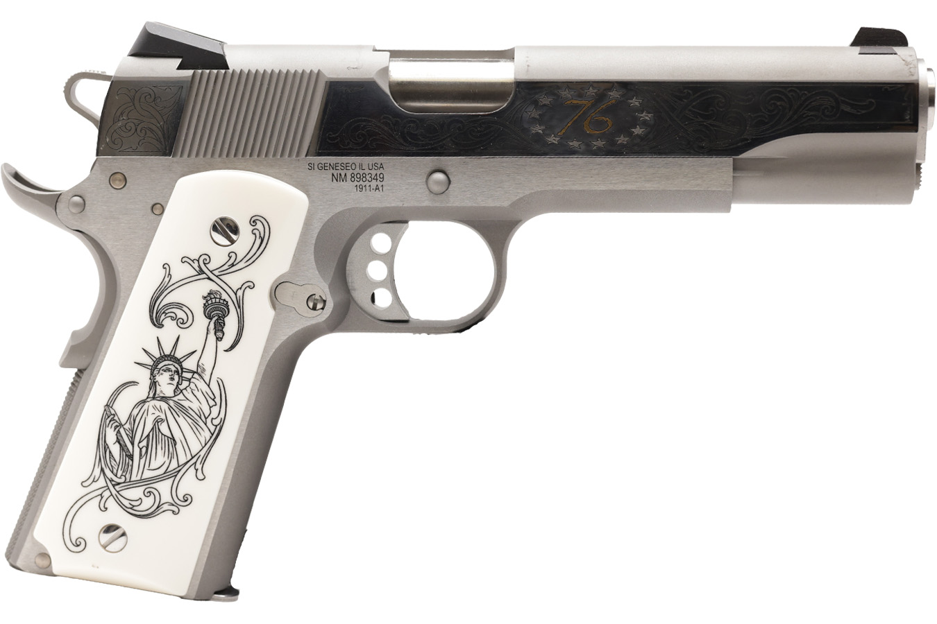 SPRINGFIELD 1911 Garrison Stainless 45 ACP Patriot Engraved Pistol