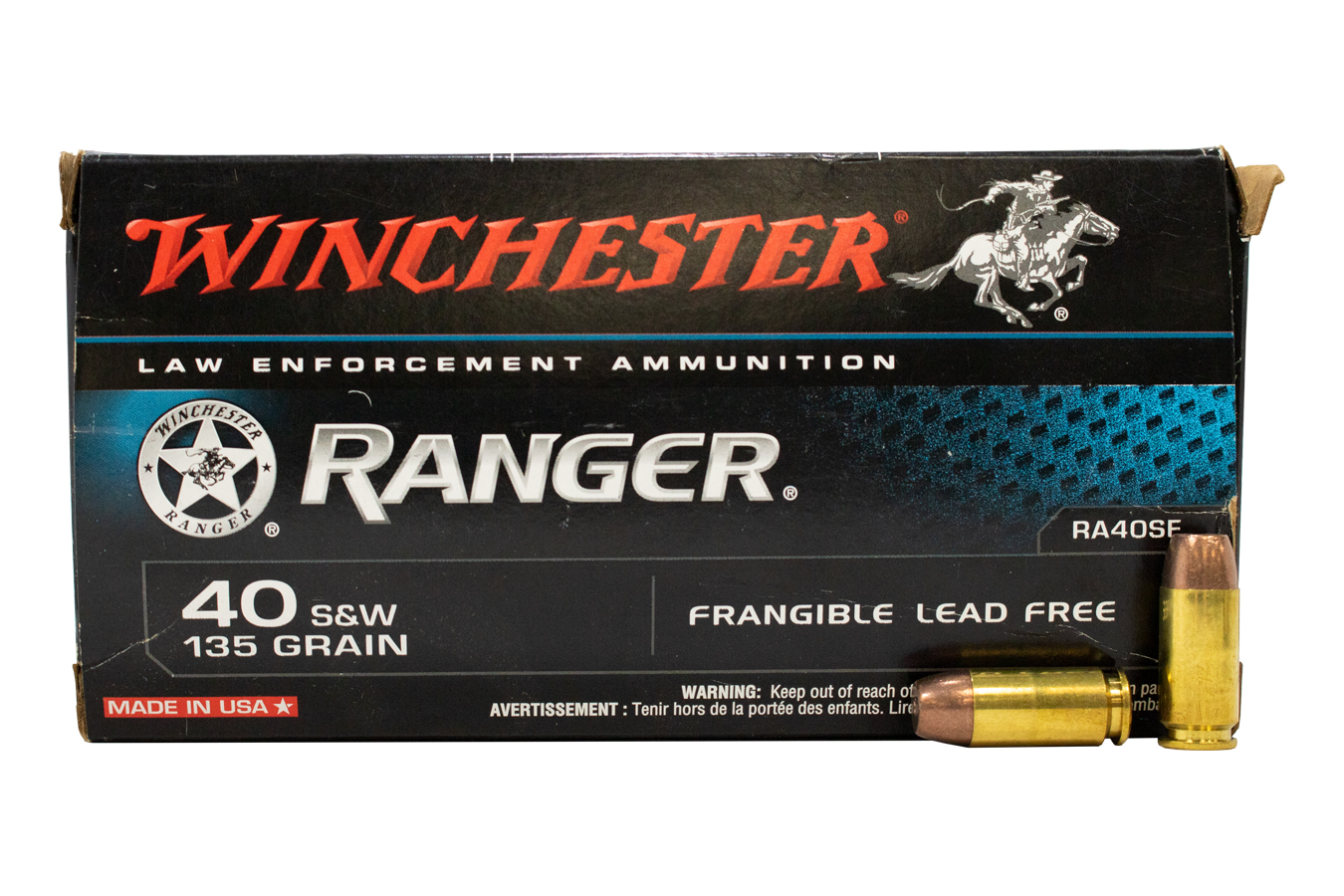 Winchester 40 S&W 135 gr Frangible SF Ranger Trade Ammo 50/Box ...