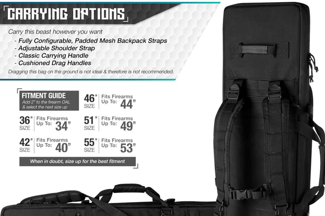 SAVIOR Urban Warfare Double Rifle Bag, 36 Inch