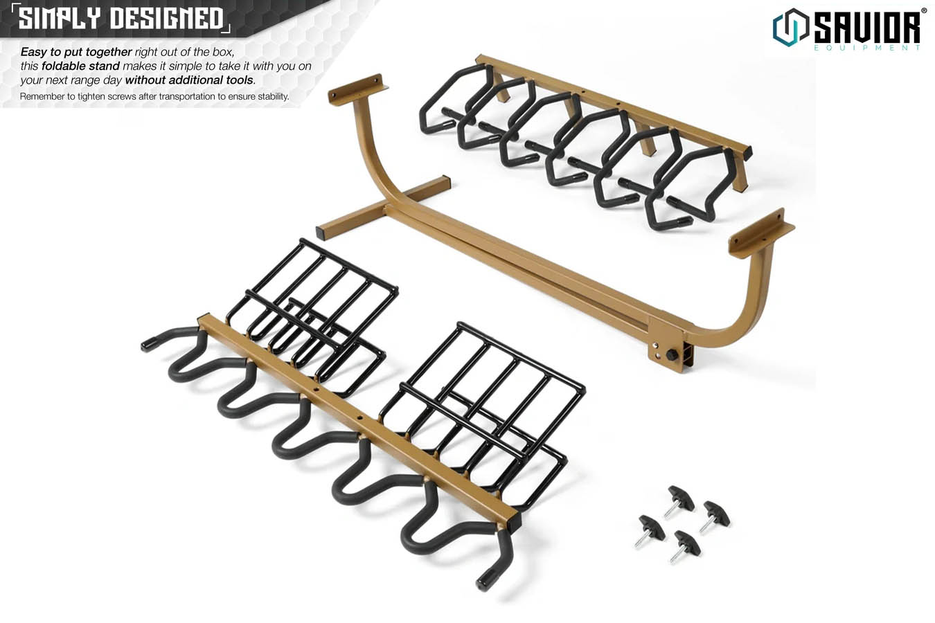 SAVIOR Mobile Firearm Rack Stand - 6 Rifles and 8 Pistols