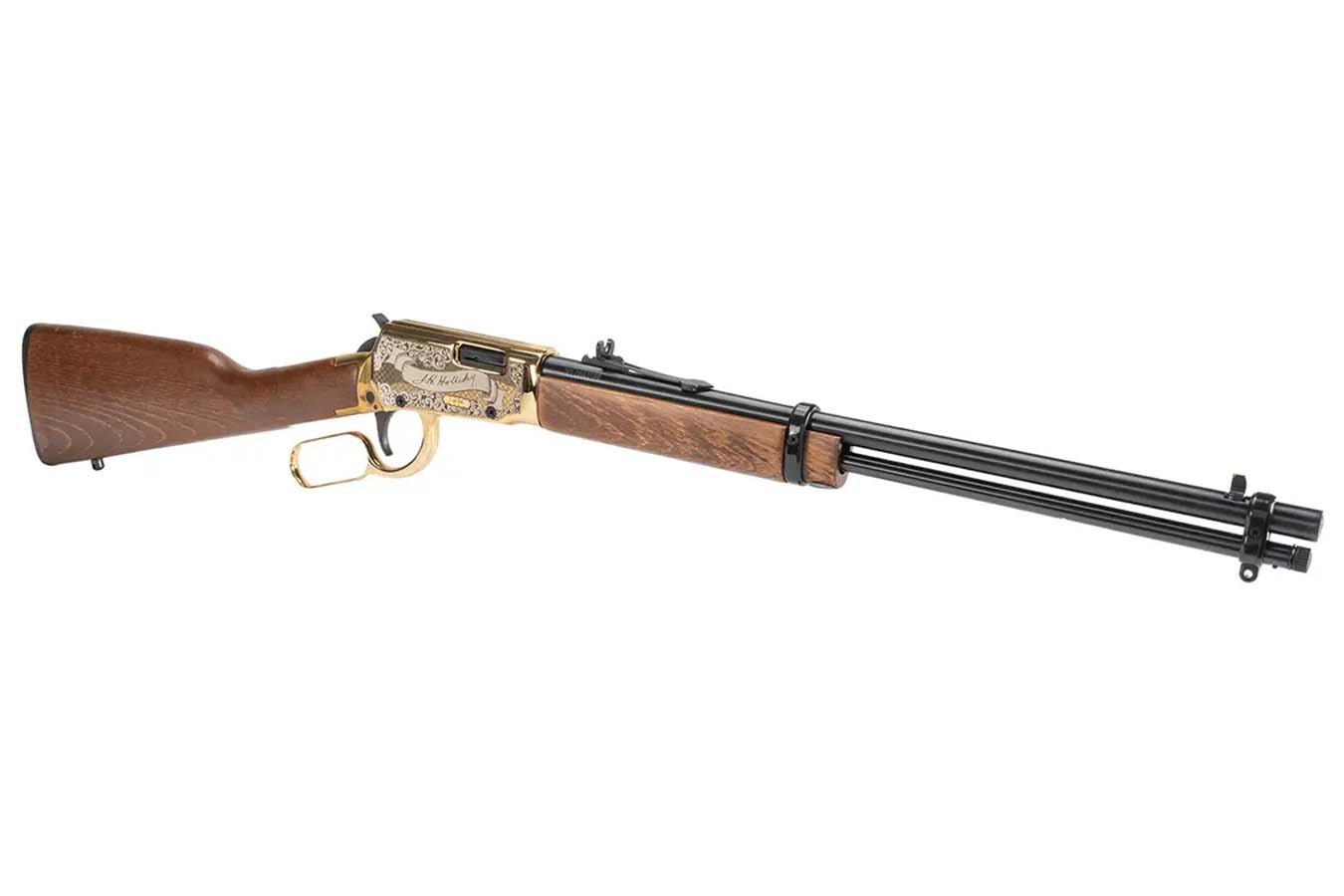 ROSSI Rio Bravo Doc Holiday 22LR Lever-Action Rifle with Gold Engraved Aluminum Receiver