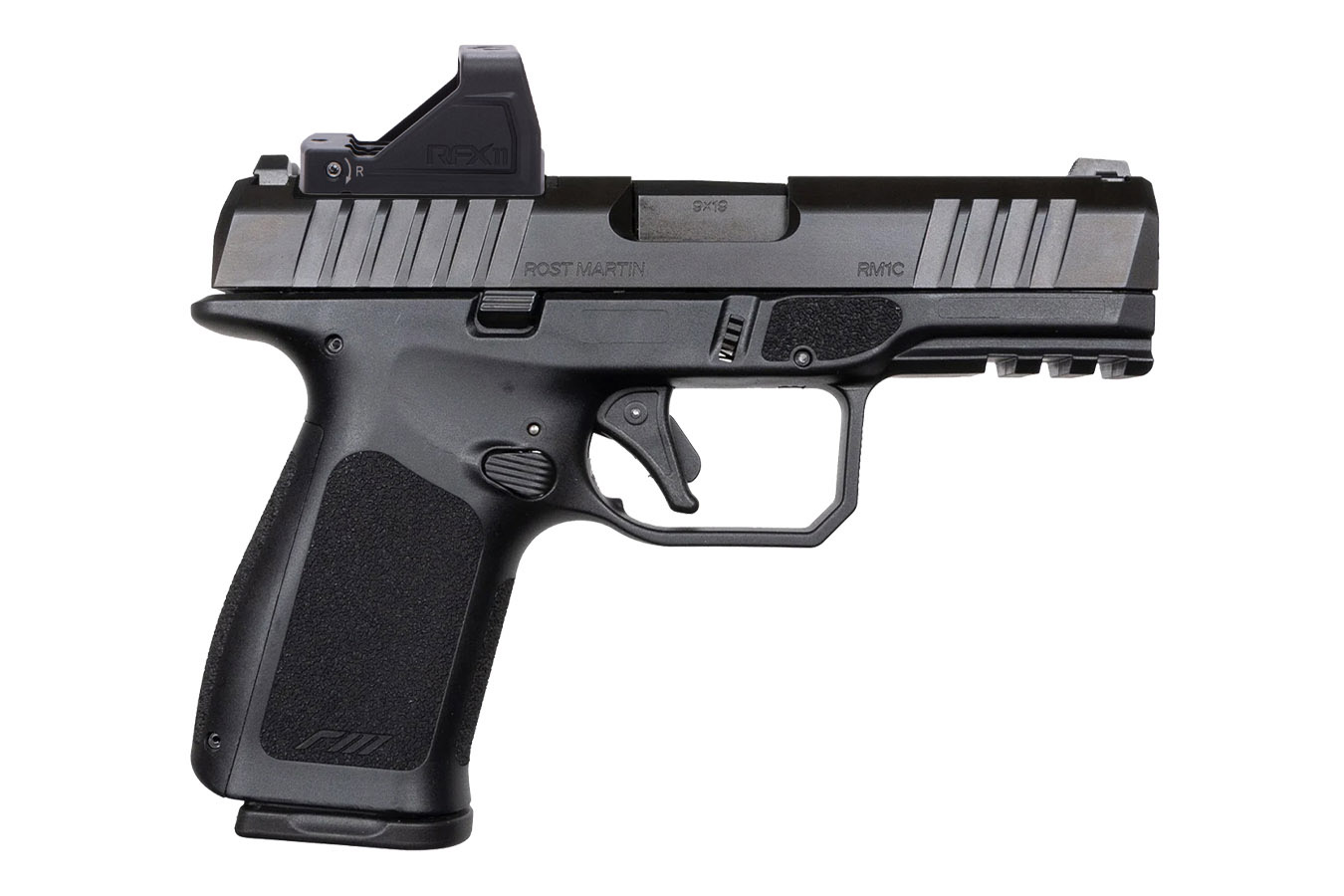 ROST MARTIN RM1C 9mm Semi-Auto Pistol Black with Viridian RFX11 Green Dot, 4 Mags and Savior Range Bag
