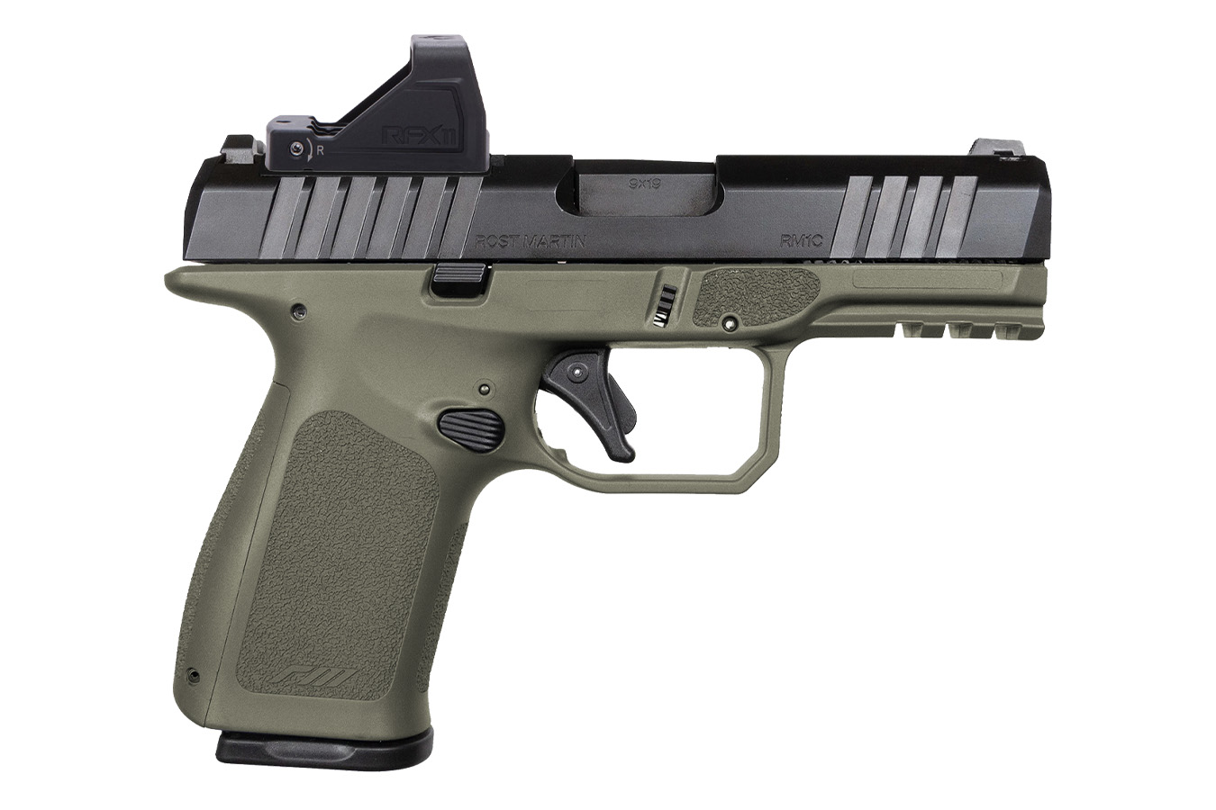 ROST MARTIN RM1C 9mm Optic Ready ODG Pistol with Viridian RFX Red Dot, 5 Mags and Savior Bag