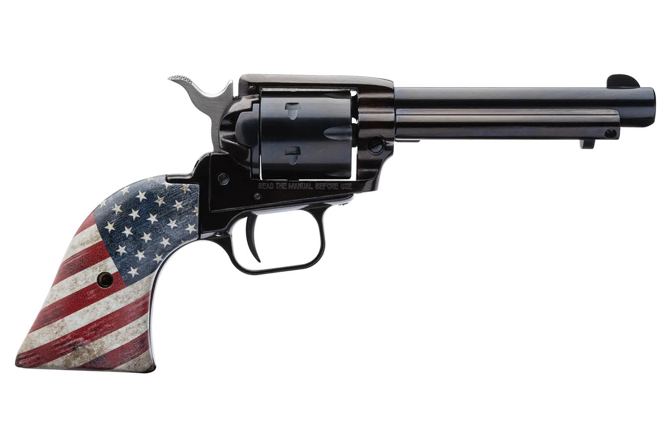 HERITAGE Rough Rider 22LR Rimfire Revolver with 4.75-Inch Barrel and US Flag Grips