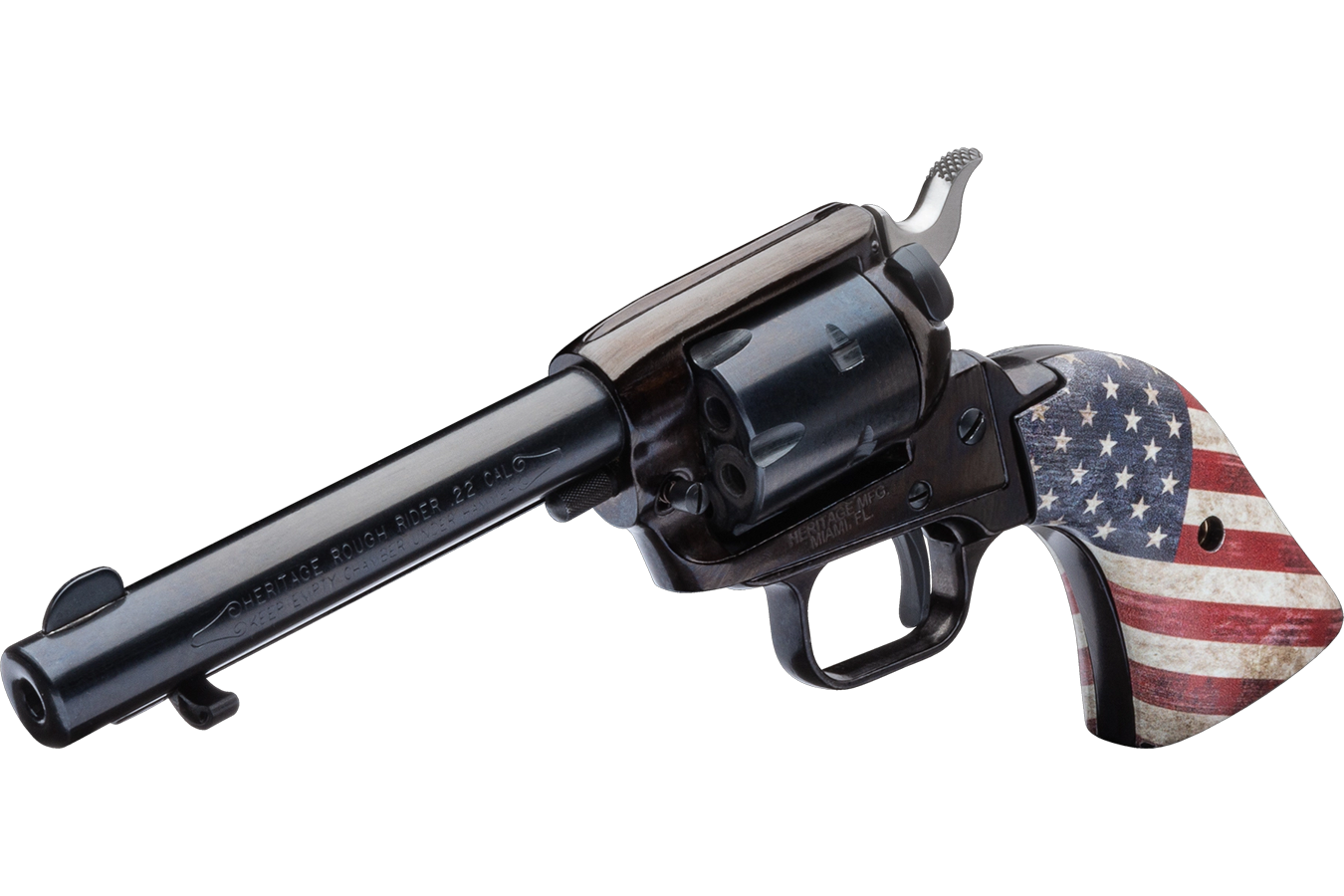 HERITAGE Rough Rider 22LR Rimfire Revolver with 4.75-Inch Barrel and US Flag Grips