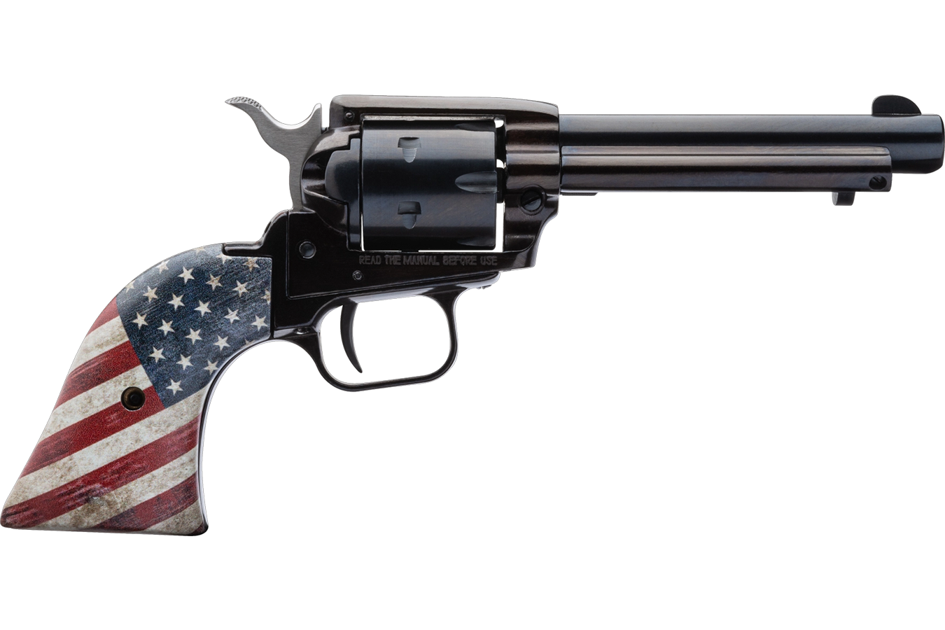 HERITAGE Rough Rider 22LR Rimfire Revolver with 4.75-Inch Barrel and US Flag Grips