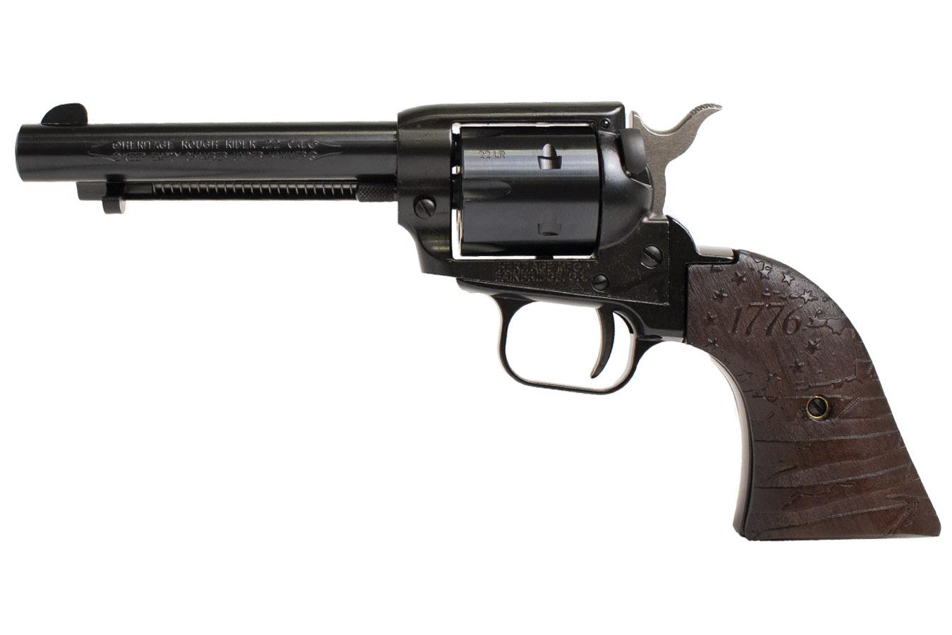 HERITAGE Rough Rider 22LR Rimfire Revolver with 4.75 Inch Barrel and 1776 Flag Wood Grips