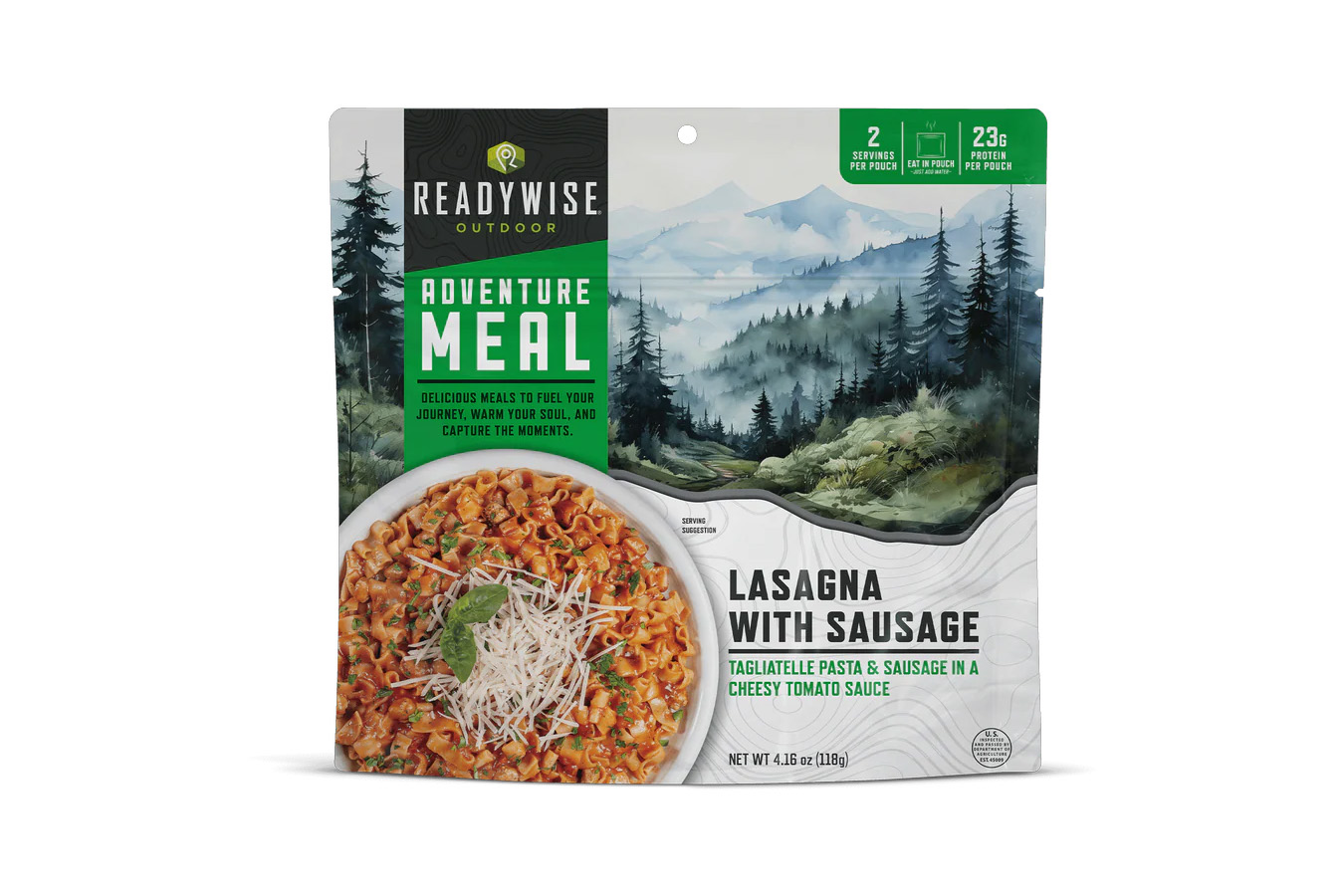 READYWISE Lasagna with Sausage Camping Meal