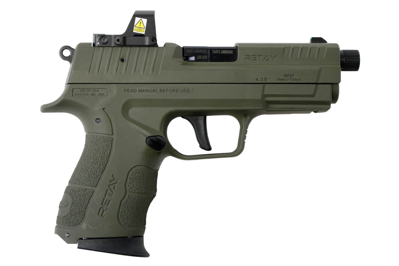 RETAY USA RXP22 22LR Semi-Auto Pistol w/ OD Green Finish and Aegis Sentinel Red-Dot