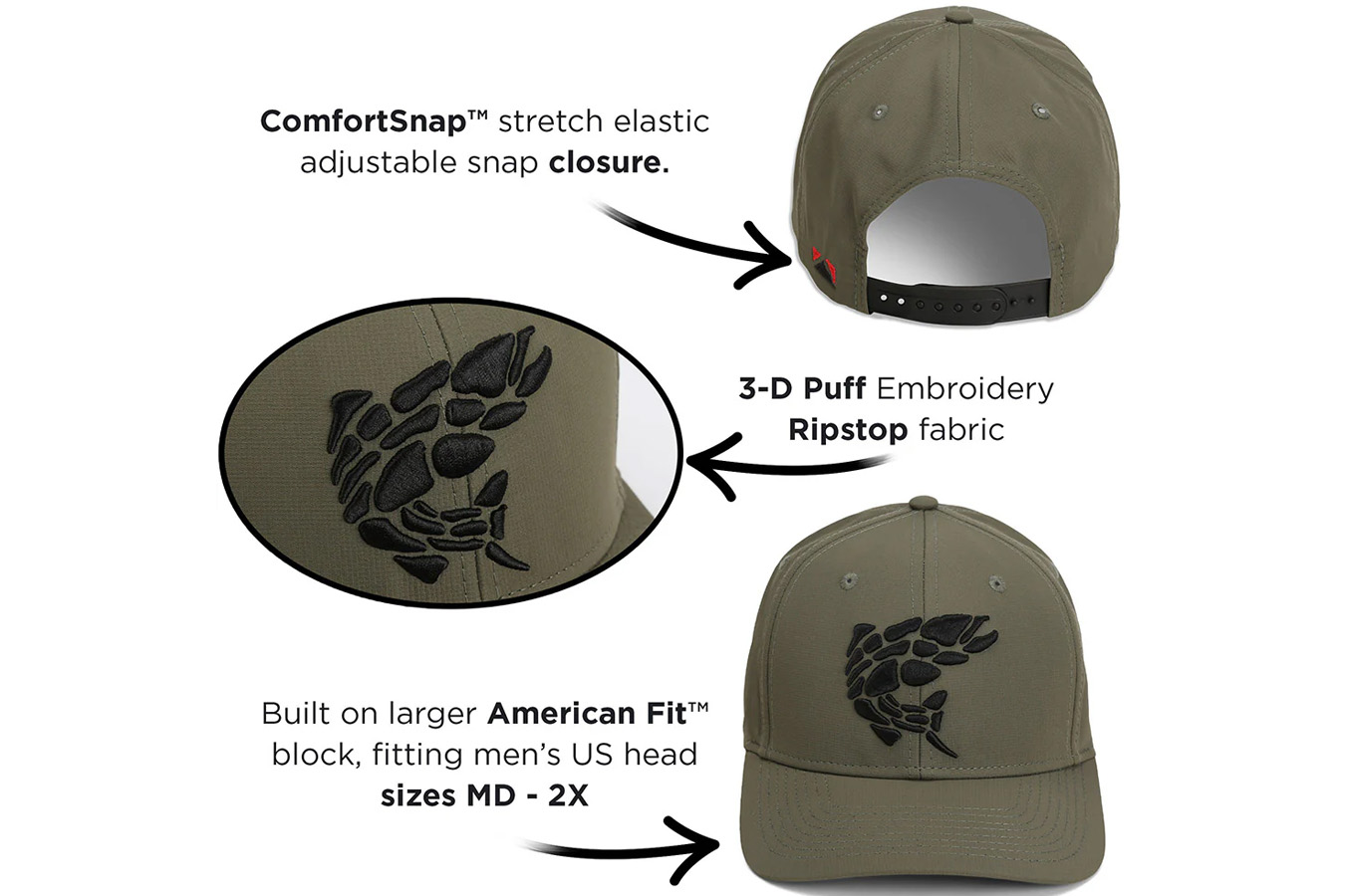 PARAMOUNT APPAREL Rock Fish 3D Embroidered Hat