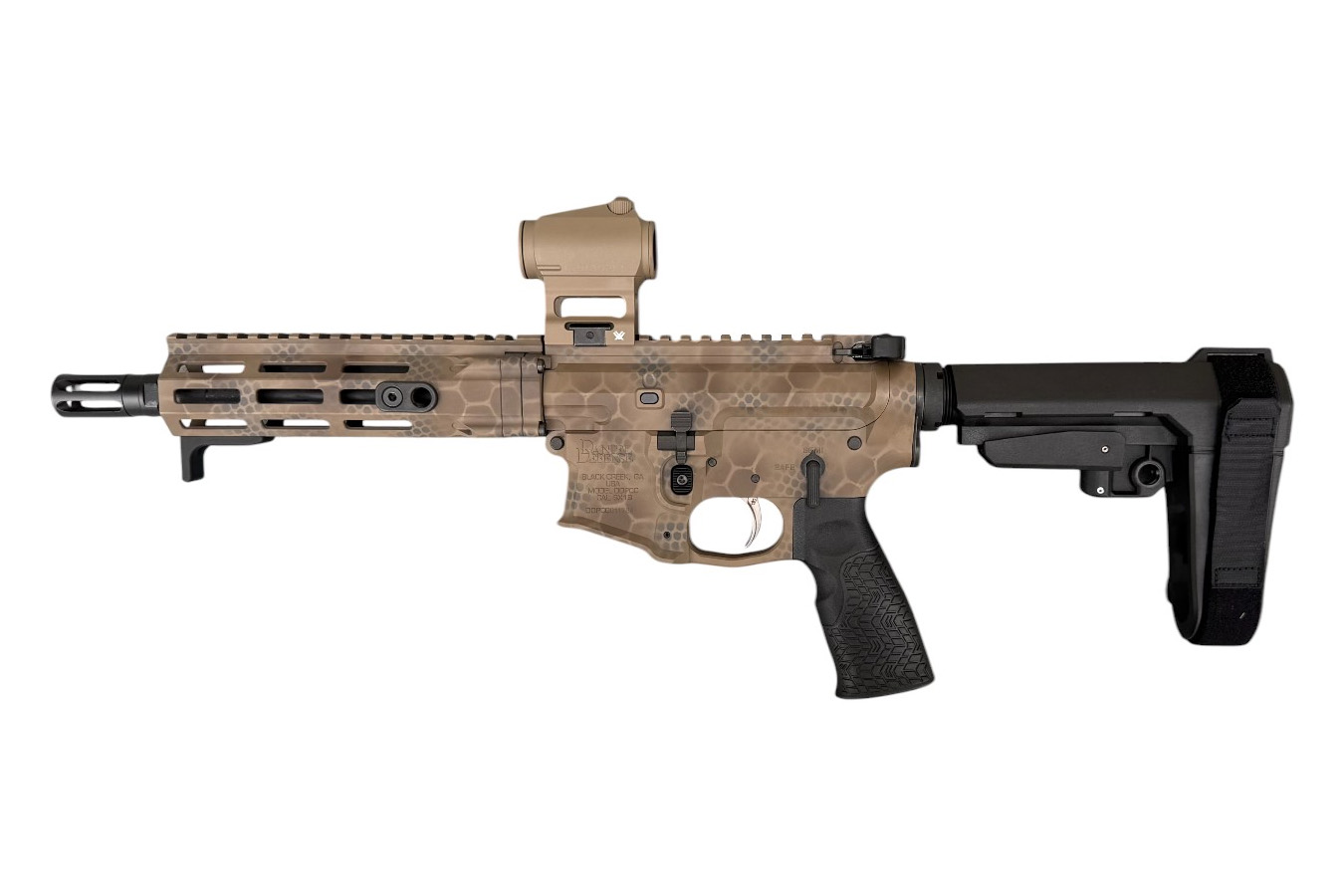 DANIEL DEFENSE PCC 9mm AR-Style Pistol with Arid Rattlecan Finish and Vortex Crossfire II Red Dot
