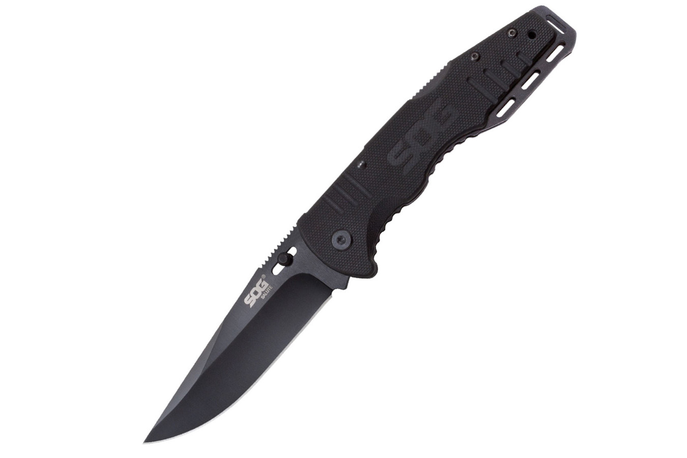 SOG SPECIALTY KNIVES Salute Clip Point Pocket Folding Knife - Black