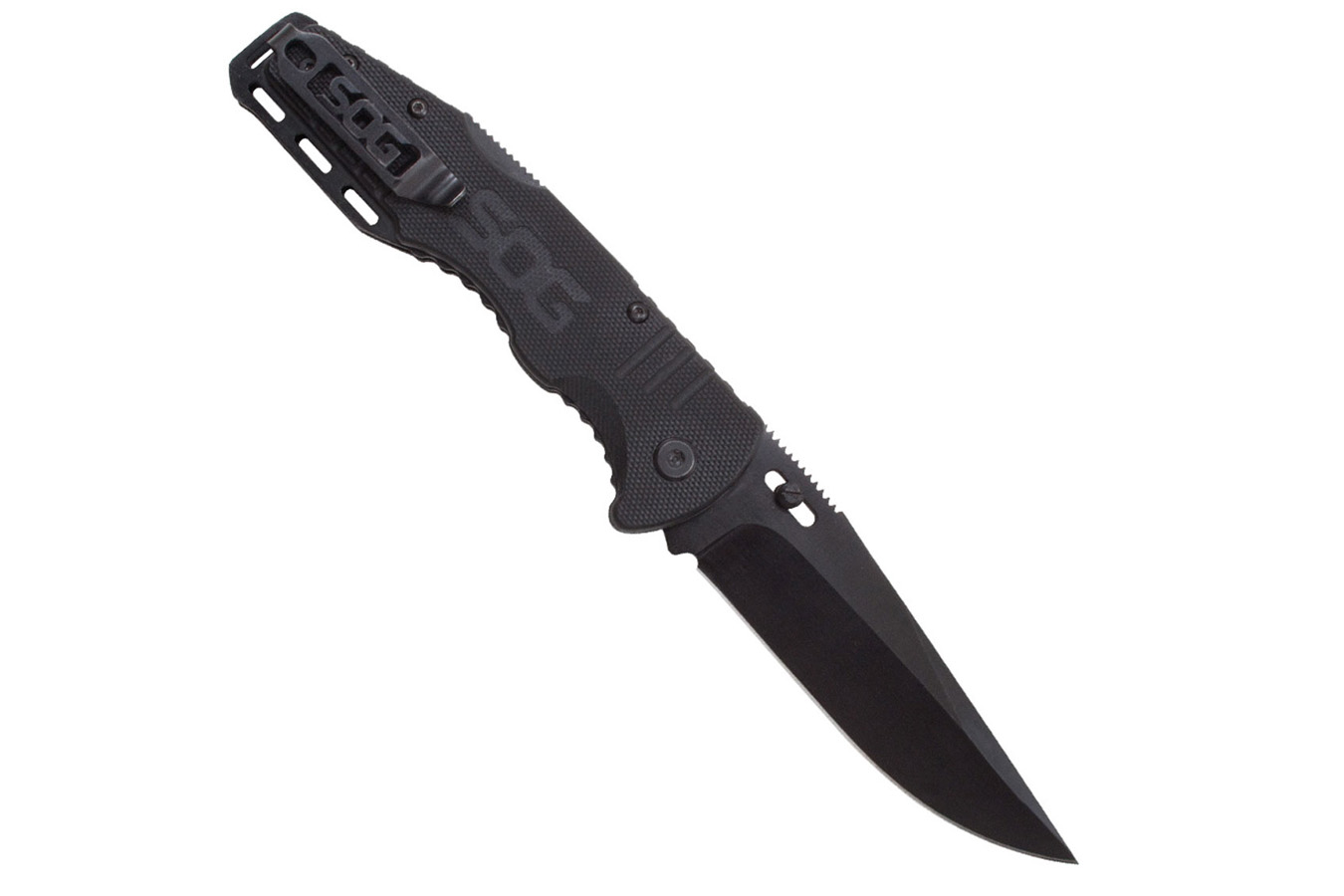 SOG SPECIALTY KNIVES Salute Clip Point Pocket Folding Knife - Black