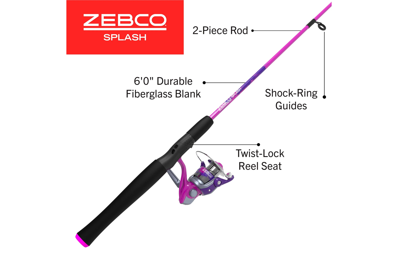 ZEBCO Splash Tidepool Purple 6'0