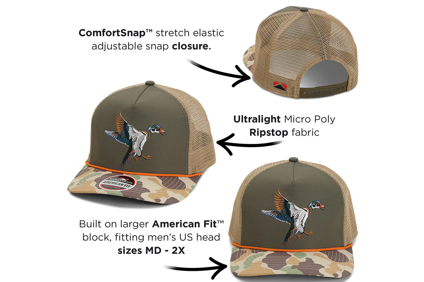 PARAMOUNT APPAREL Wood Duck 5-Layer Rope Hat