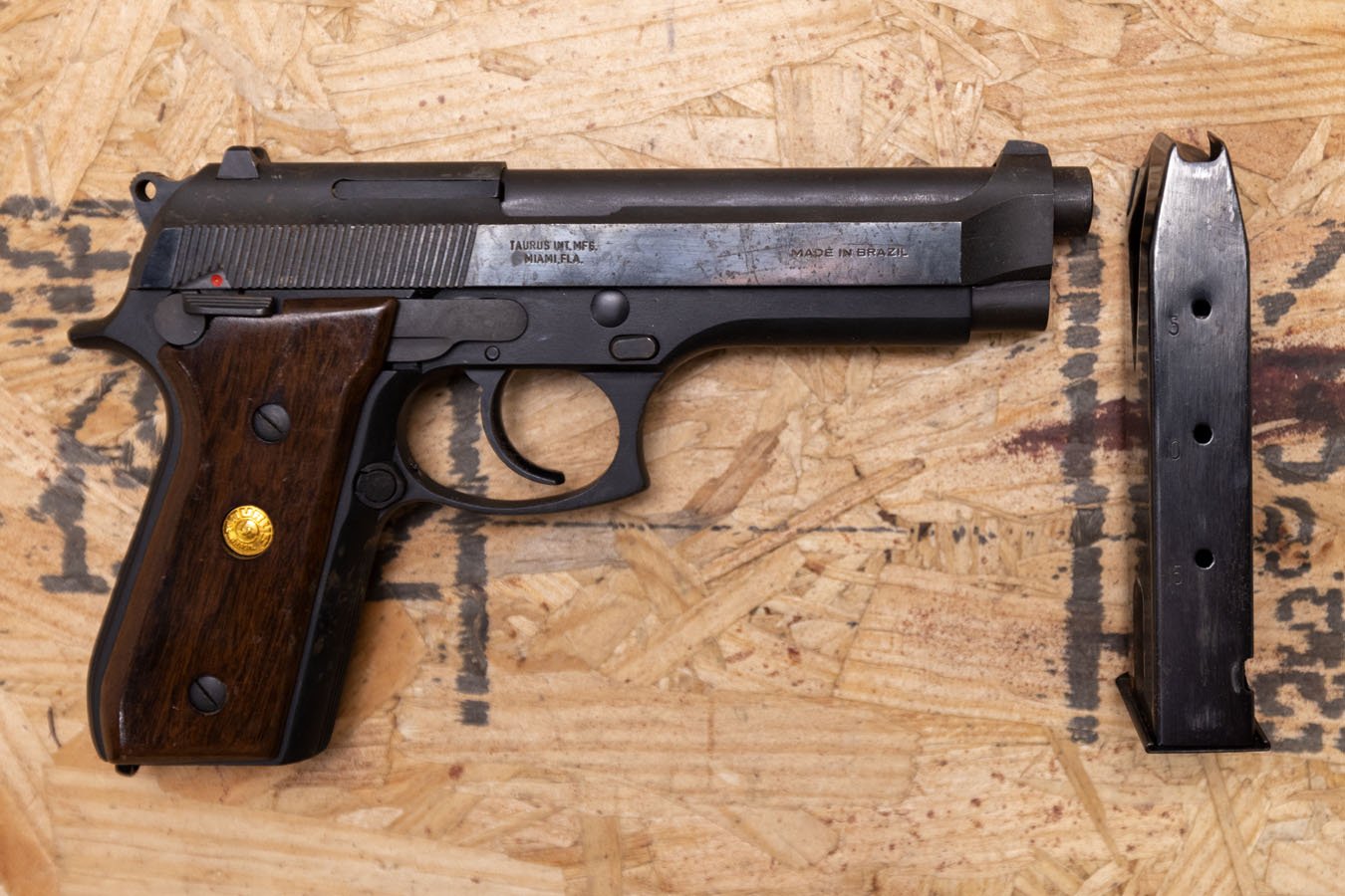 Taurus PT92 AF 9mm Police Trade-In Pistol with Wood Grips | Sportsman's ...