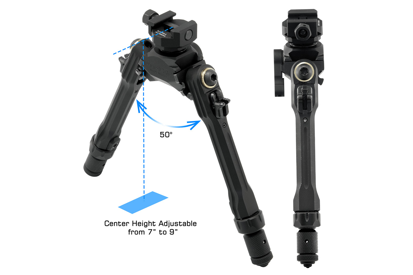 LEAPERS UTG Pro TBNR Picatinny Bipod 7-9in Center Height