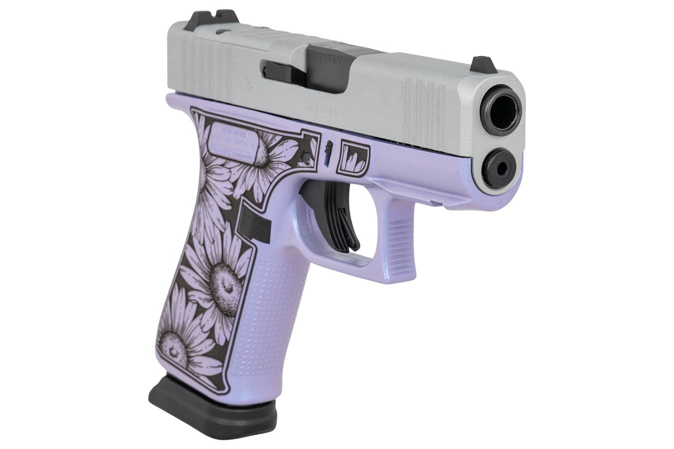 GLOCK G43X MOS 9mm Optic Ready Pistol with Purple Flower Engraved Finish