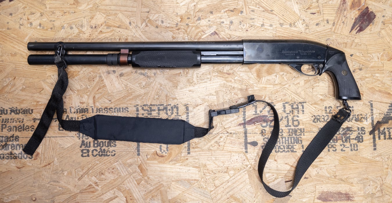 REMINGTON 870 Wingmaster 12 Gauge Police Trade-In Shotgun with Pistol Grip and Extended Magazine