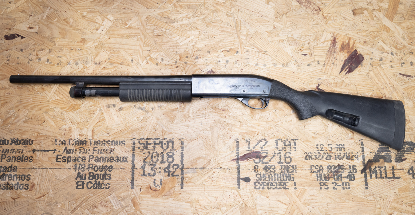 REMINGTON 870 Wingmaster 12 Gauge Police Trade-In Shotgun with Black Synthetic Stock