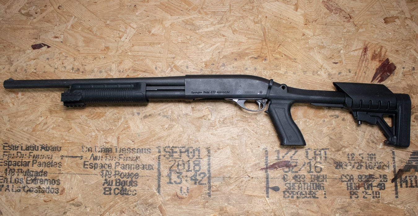 REMINGTON 870 Magnum 12 Gauge Police Trade-In Shotgun with Telescoping Stock