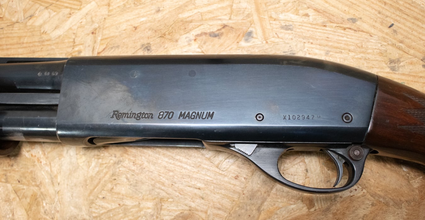 REMINGTON 870 Wingmaster Magnum 12 Gauge Police Trade-In Shotgun with Ribbed Barrel