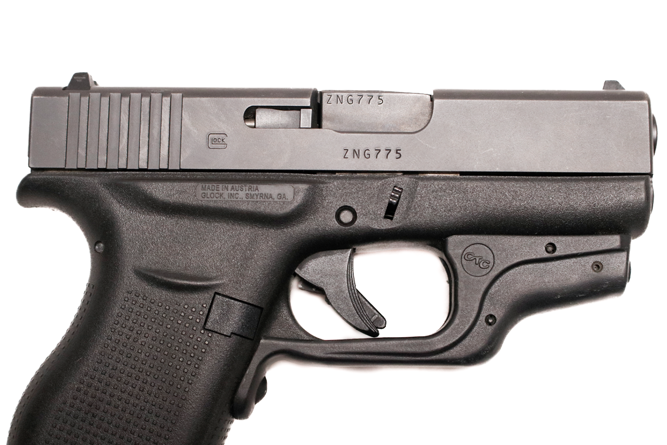 GLOCK 43 9mm Police Trade-In Pistol with Crimson Trace Laserguard