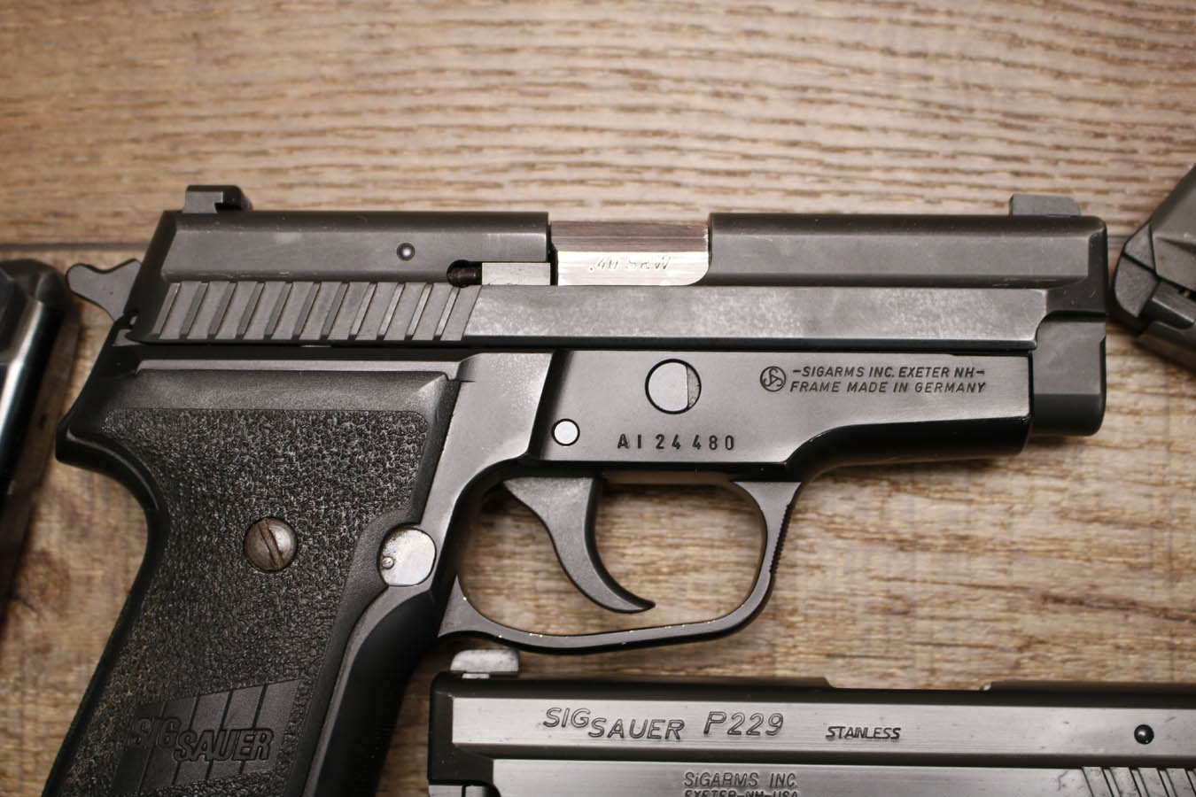 SIG SAUER P229 40 S&W DA/SA Police Trade-in Pistols with Rail and Three Magazines