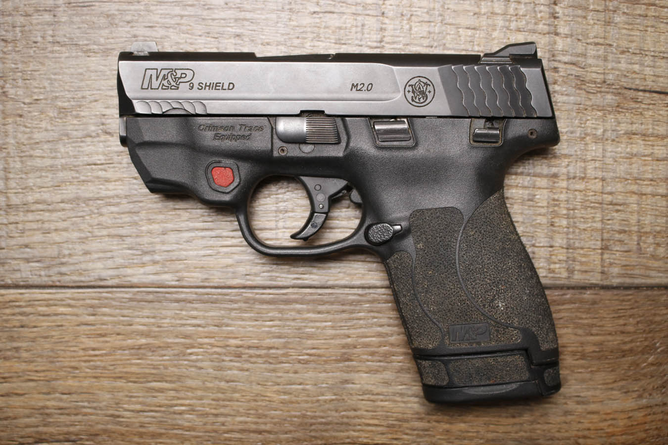 SMITH AND WESSON M&P9 Shield M2.0 9mm Police Trade-In Pistol with Crimson Trace Laser