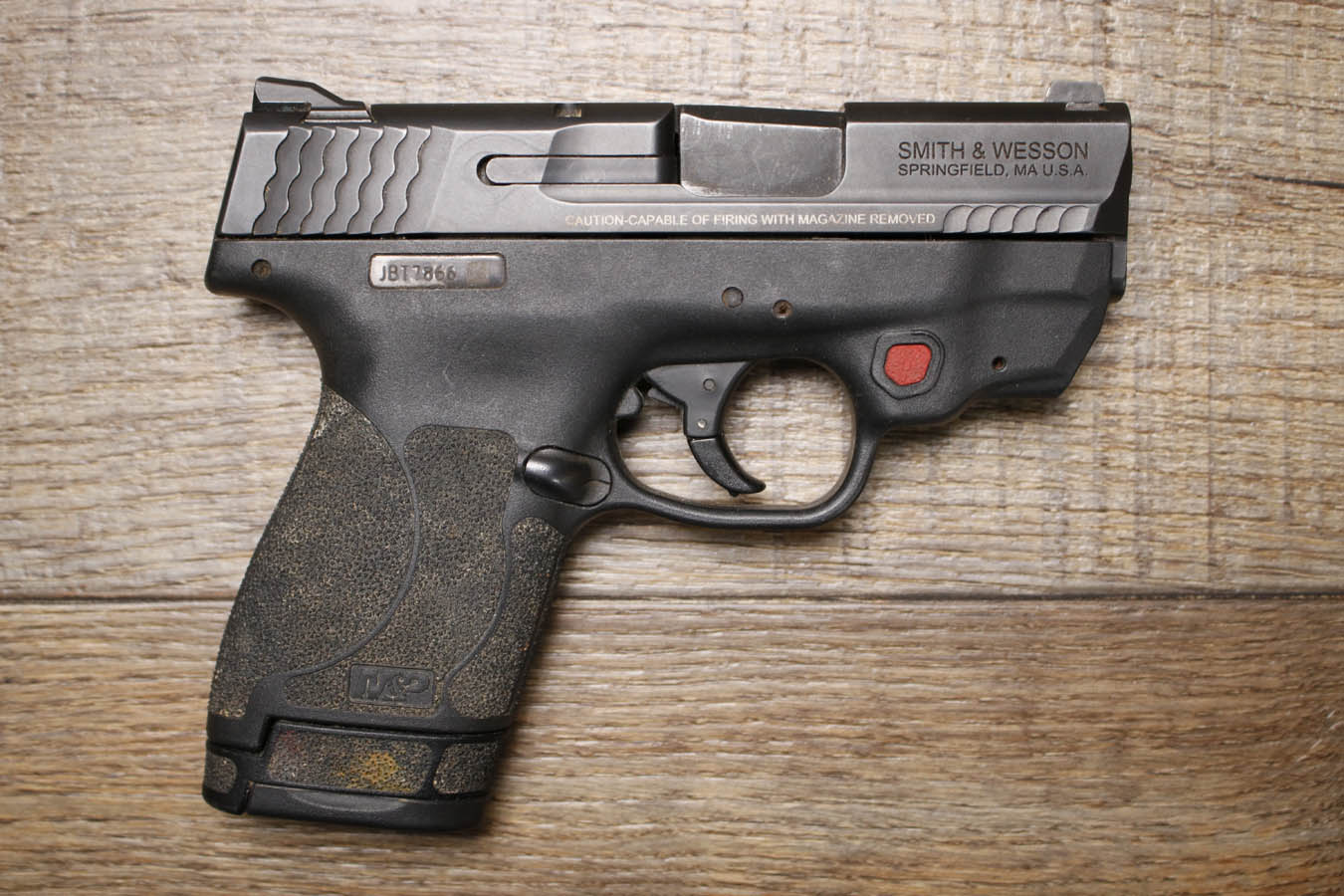 SMITH AND WESSON M&P9 Shield M2.0 9mm Police Trade-In Pistol with Crimson Trace Laser