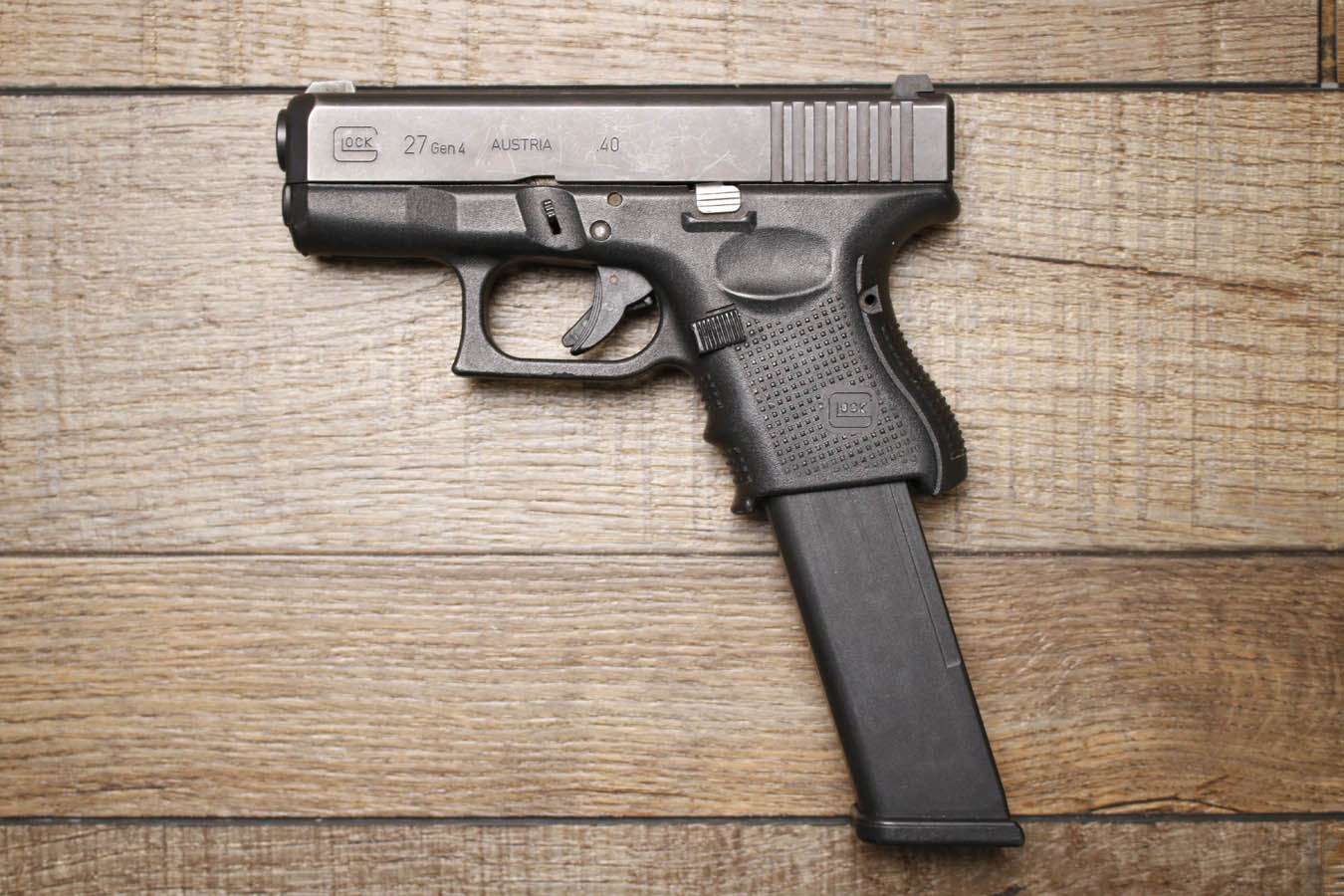 GLOCK 27 Gen 4 40 S&W Police Trade-In Pistol with 22 Round Extended Magazine