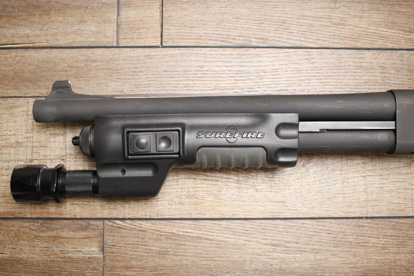 REMINGTON 870 Police Magnum 12GA Police Trade-In NFA Short Barrel Shotgun with Sure Fire Foregrip and Flashlight