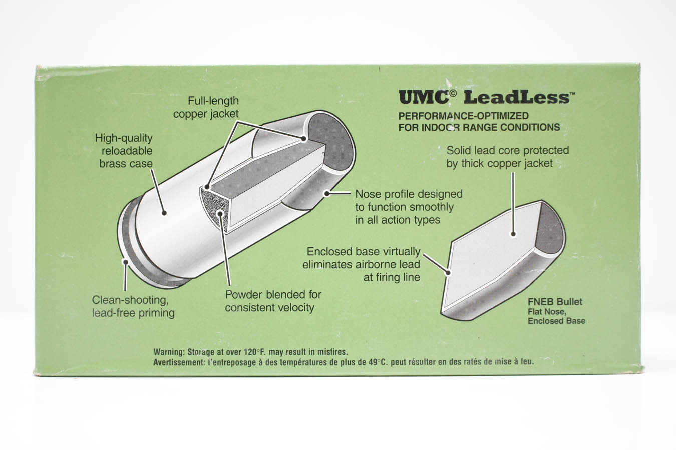 REMINGTON 40 S&W 180 gr FNEB Leadless UMC Police Trade Ammo 50/Box