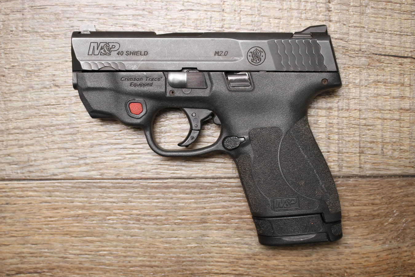 SMITH AND WESSON M&P40 Shield M2.0 40 S&W Police Trade-In Pistol with Crimson Trace Laser