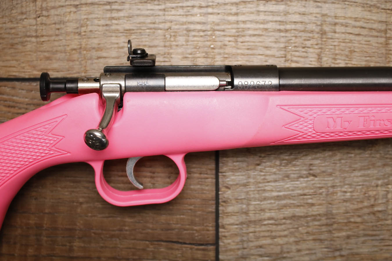 KSA Crickett 22 S,L,LR Police Trade-In Rifle with Pink Stock