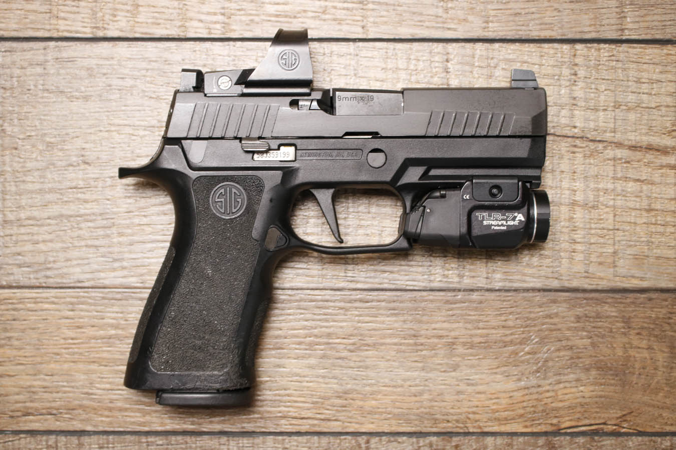 SIG SAUER P320 X Carry 9mm Police Trade-In Pistol with Romeo 1 Pro Red Dot/ TLR-7A (Good Condition)